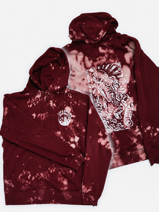 Hoodie Astro Burgundy Bleach